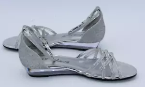 Sandali Easy Street Alive at 5 da donna argento in gabbia glitter Tarrah zeppa 6,5 m nuovi con scatola - Foto 1 di 7