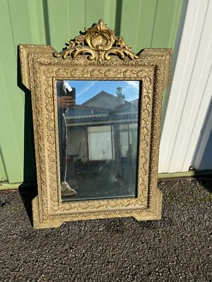 "Miroir ancien style Napoléon III – Cadre doré richement sculpté, époque XIXe" - Photo 1/4