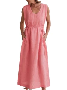 COUNTRY ROAD | Pink Maxi Column Dress | Size 12 fits 12-14 | 100% Linen | RR$199 - Picture 1 of 10