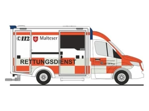 Rietze 76167 - 1/87 WAS Design-RTW ́18 Malteser Lahn-Dill-Kreis - Nuevo - Imagen 1 de 1