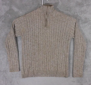Oscar De La Renta Sweater Men's 2XL Long Sleeve 1/4 Zip Pullover Beige Sweater - Picture 1 of 13