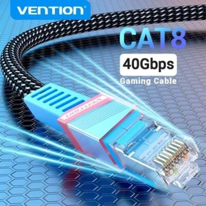 CAT 8 Ethernet Game Cable 40Gbps Cotton Braided Internet Lan Cord fr PC PS4 RJ45 - Afbeelding 1 van 6