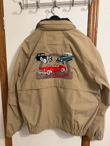 Chaqueta con Capucha Tri-Mountain Para Hombres Tostada XL Personalizada Bordada Cruisin' Excelente Estado - Imagen 1 de 18