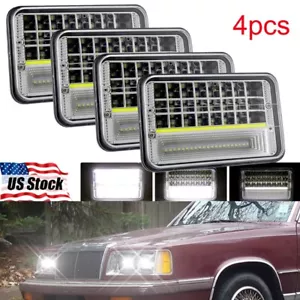 Faros LED Hi-Lo DRL haz sellado para Plymouth Caravelle 1979-1989 4 piezas 4x6" - Imagen 1 de 12