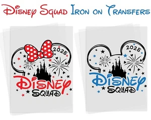 Disney Squad 2025 Iron on T-shirt Transfer Mickey Minnie Disneyland Holiday Trip - Picture 1 of 10
