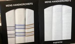 6er-Pack Herren 100 % Baumwolle verpackt Taschentücher große Streifen einfache Taschentücher Taschentücher Taschentuch - Bild 1 von 3