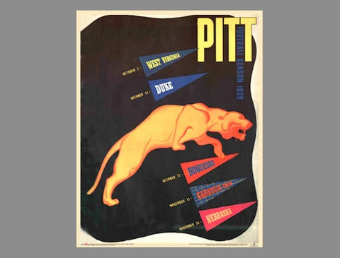 Classic Pittsburgh PITT PANTHERS FOOTBALL 1939 Program Cover 22x28 WALL POSTER Cover