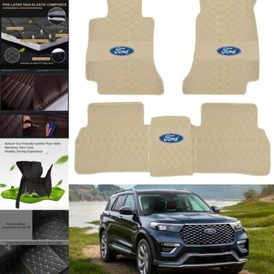 Tapetes de assoalho de carro para Ford todos os modelos luxo personalizados tapetes impermeáveis forros de carga - Imagem 1 de 4