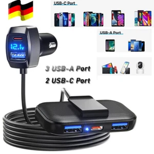 Auto Adapter USB Zigarettenanzünder Mehrfachstecker Verteiler KFZ 5er Steckdose- - Bild 1 von 12