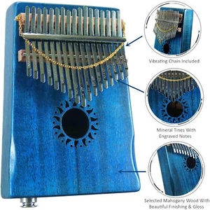 Mahogany Tone Wood Kalimba,Professional 17 Keys Acoustic Finger Thumb Piano Gift - Picture 1 of 7