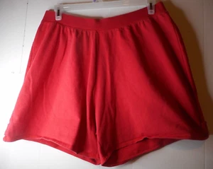 Just My Size Woman's 2X(18W-20W) Red Elastic Waistband Mom Shorts Relaxed Fit - Picture 1 of 7