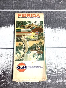 Vintage Gulf Oil Company Florida Tour guide Vacation Map - Picture 1 of 3