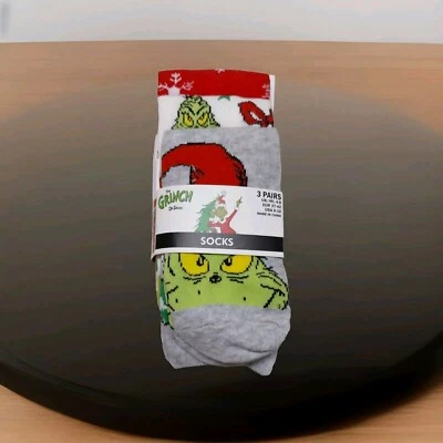 Paquete de 3 calcetines Grinch para damas Primark para mujer Navidad novedad acogedor invierno conjunto de regalo Foto 1 de 4