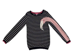 Joules Girls Flamingo Navy Striped Jumper 11-12Y Excellent Condition Worn Once - Picture 1 of 7