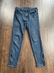 Just Black Jeans Ankle Zip Size 6 28 Super Stretch Skinny Ultra Soft Dark Washed - Picture 1 of 7