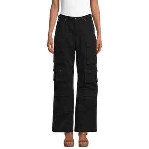 Liv & Lottie Multi Pocket Cargo Pants Wide leg Juniors Size Small Black Cotton - Picture 1 of 5