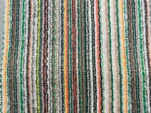 FabricCayman Island Tropical Stripe  ORANGE GREEN   Velvet Curtain/Upholstery - Picture 1 of 10