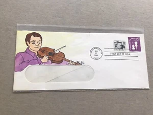 US 1980 FDC Stationery +Violins #U590 +Melissa Fox Hand-Drawn Cachet +Unique  - Picture 1 of 2