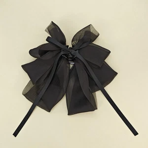 Mesh Ribbon Hair Claw Bow Hair Clips Women Girl Back Head Hairpin Horsetail cli@ - Picture 1 of 15