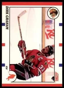 1990-91 Score Canadian Dirk Graham . Chicago Blackhawks #17 - Picture 1 of 2