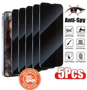 5-Pack Privacy Screen Protector, 8K Anti-Spy, Tempered Glass for iPhone - Picture 1 of 6