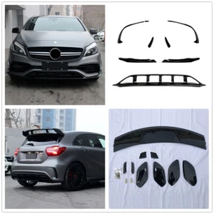 Rear Spoiler Front Bumper Splitter For Mercedes W176 A45 A180 AMG 2016 2017-2018 - Picture 1 of 12