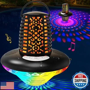 KingSom Floating Pool Speaker,Bluetooth Pool Speaker with LED Flame Light and - Picture 1 of 5