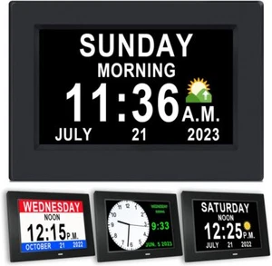 Digital Clock Day Clock Alarm Clock Wall Clock For Seniors Alzheimers Dementia E - Picture 1 of 7
