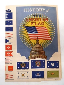 Vtg History of The American Flag Undated Colorful Ephemera Homefront Educational - Picture 1 of 6