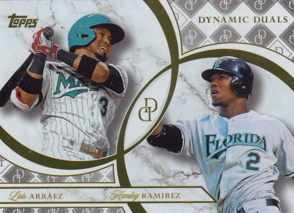 LUIS ARRAEZ HANLEY RAMIREZ TOPPS DYNAMIC DUALS BASE MIAMI MARLINS #7 2024 24 - Image 1 of 1