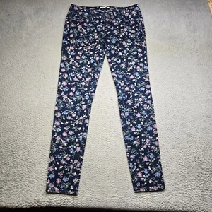 Love Fire Pants Youth Size 7 Blue Floral Button Front Straight Leg Girls - Picture 1 of 14