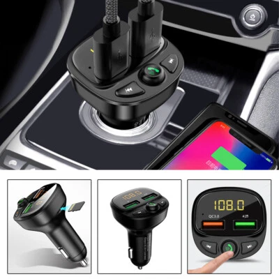 Bluetooth 5.0 FM Transmitter,Auto Radio Adapter LED Display Freisprechen Car Kit - Bild 1 von 4