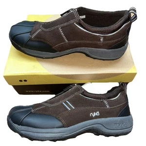 Zapato sin cordones Ryka para mujer cremallera frontal marrón lluvia pato talla 8W - Imagen 1 de 9