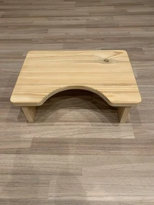 Toilettenhocker, Hockhocker  Badezimmer, aus Holz, Fußhocker unter Schreibtisch - Bild 1 von 3