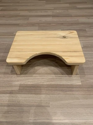 Toilettenhocker, Hockhocker  Badezimmer, aus Holz, Fußhocker unter Schreibtisch - Bild 1 von 3