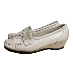 Scarpe Sas donna 6,5 panna mocassini passeggio Grandmacore USA tacco a gattino accademia - Foto 1 di 16