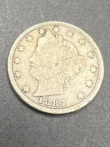 Liberty V Nickel-1887, full date - Picture 1 of 3