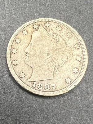 Liberty V Nickel-1887, full date - Image 1 of 3