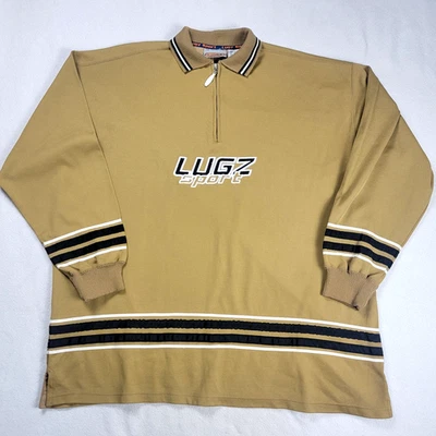 Camisa deportiva vintage Lugz para hombre 2XL marrón pulóver manga larga años 90 ropa de calle Foto 1 de 4