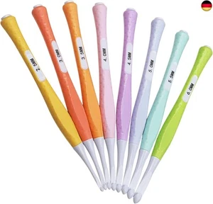 Leicht Häkelnadel Set, 8 Stück Ergonomische Häkelnadeln mit Rutschfesten Si - Bild 1 von 7