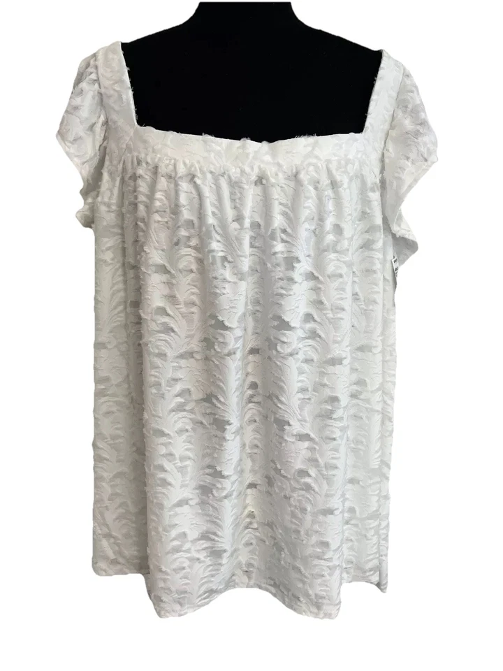 LC Lauren Top Women's 4X Conrad Woman's Ruffle Sleeve Lined