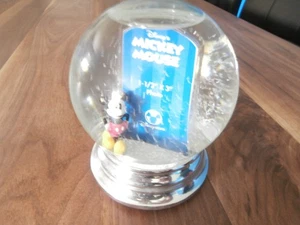 Disney Classic Mickey Mouse Water Snow Globe Picture Photo Frame Silver Base 6" - Picture 1 of 3