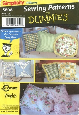 Simplicity 5808 Mitered, Square, Flanged, Heart, Neckroll Pillows UNCUT Pattern - Image 1 of 4