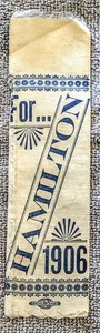 Antique Political Silk Ribbon 1906 Hamilton ON Allan Studholme Labour Union - Picture 1 of 5