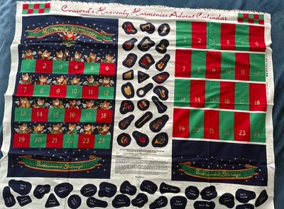 Calendario de Adviento de Concordia panel de tela armonías celestiales instrumentos gatos Foto 1 de 4