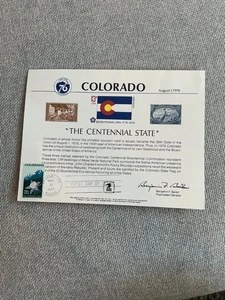 Colorado "The Centennial State" 1st Day of Issue Stamp Card Columbine 13c - Bild 1 von 4