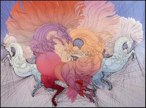 Guillaume Azoulay Offset Litho Rites 1988 arte sin firmar - Imagen 1 de 2