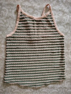 Matilda Jane 6 Dream Chasers Little Stripes Tank Top Green Pink Peach - Picture 1 of 3