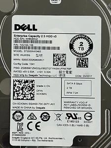 VR92X Dell 2TB 2.5" SATA 6Gb/s 7.2K Hard Drive 0VR92X Seagate ST2000NX0423 - Picture 1 of 3