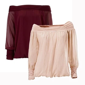 Blusa Carmen manga larga fuera del hombro - Imagen 1 de 11